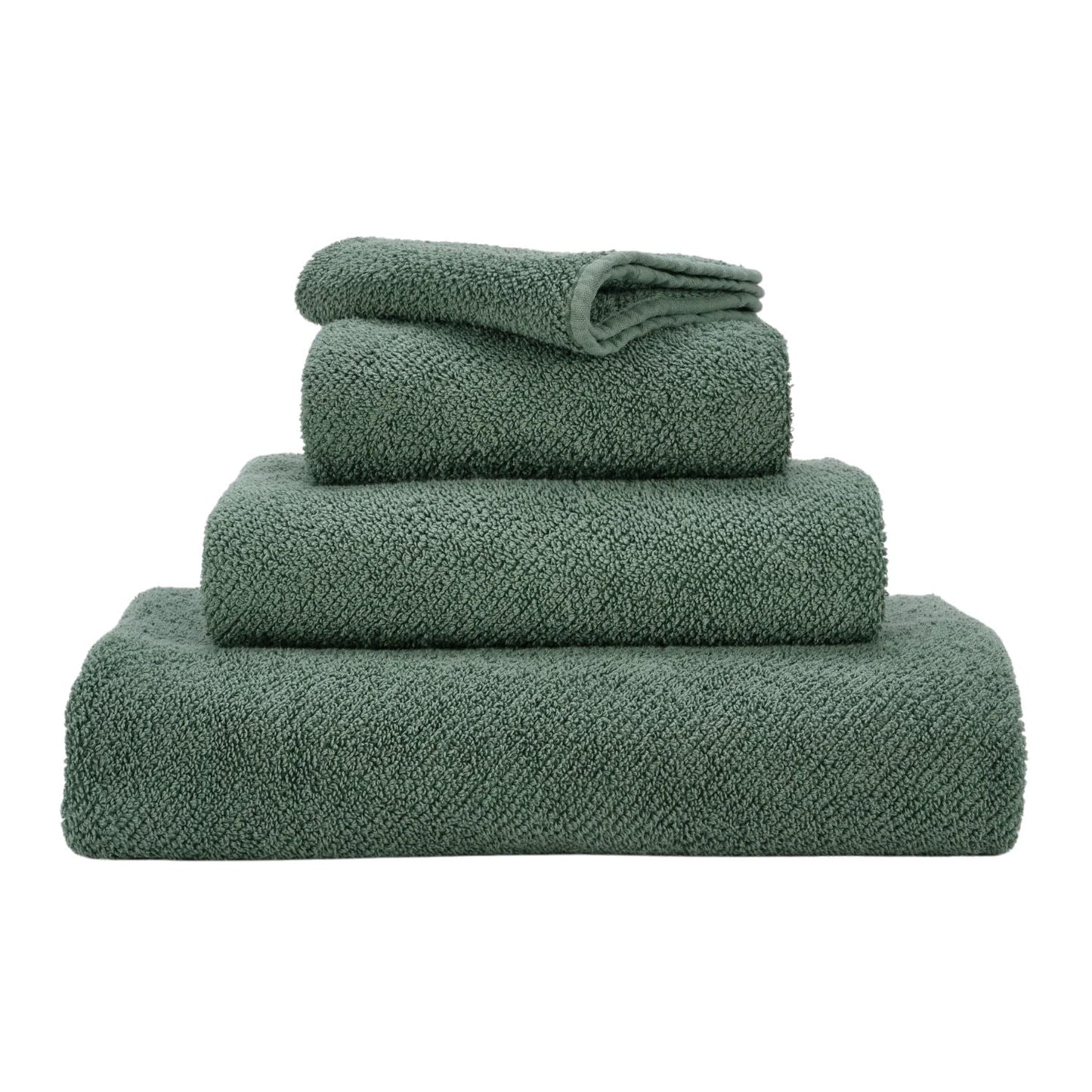 Luxusní tmavě zelený ručník 280 Evergreen ze 100% egyptské bavlny Giza 70 s texturou Twill Waterfall Bathrooms