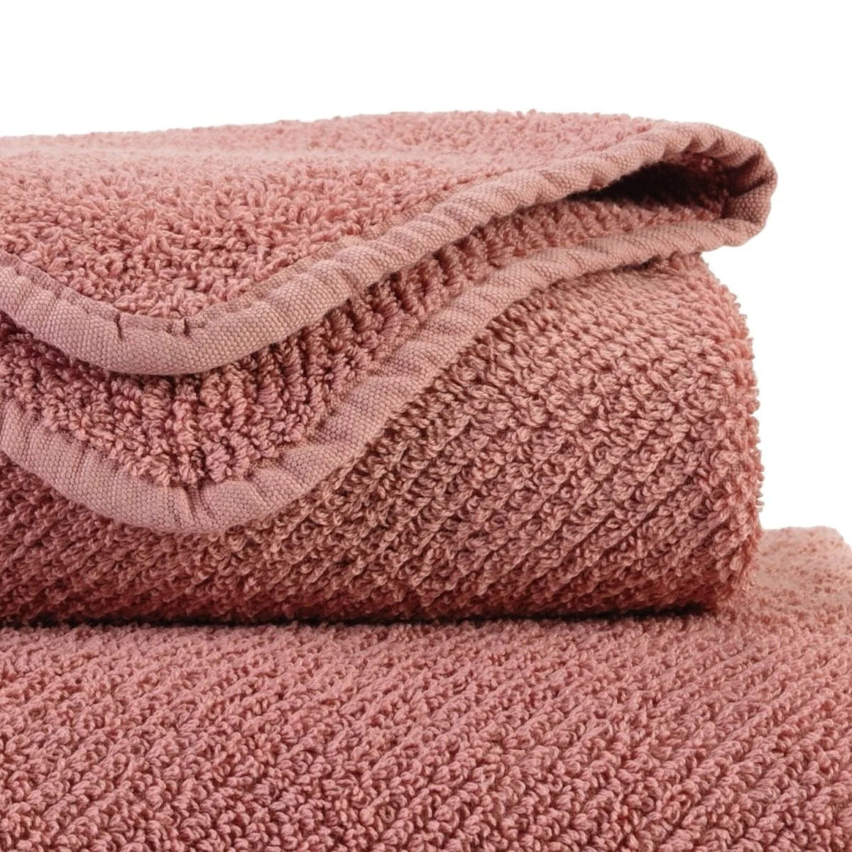 Luxusní starorůžový ručník 515 Rosette ze 100% egyptské bavlny Giza 70 s texturou Twill Waterfall Bathrooms