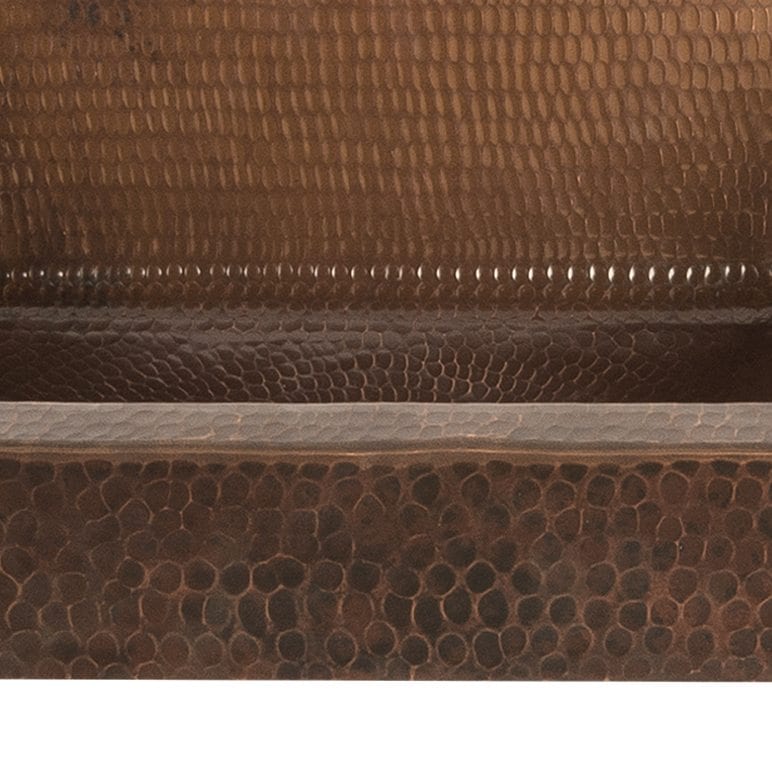 Rectangle Skirted Vessel Hand Hammered Copper Sink - |VESIMI Design| Luxury and Rustic bathrooms online