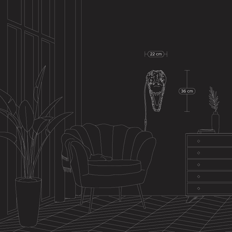 Designová nástěnná lampa Aligátor Alberto