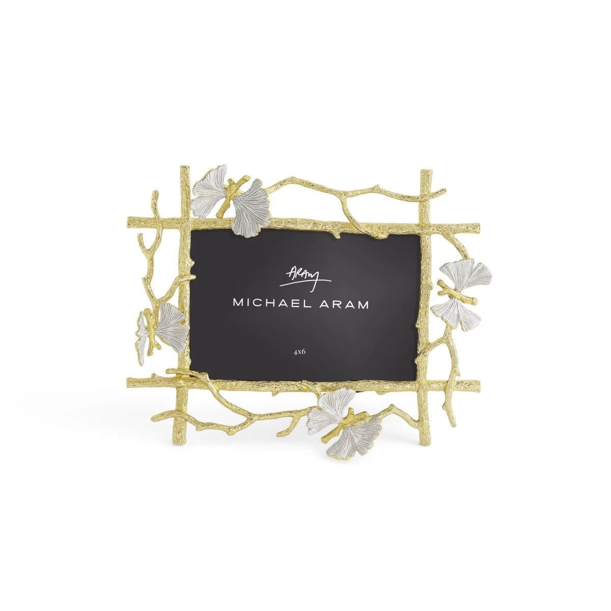 Luxusní kovový fotorámeček Michael Aram Butterfly Ginkgo Gold v elegantní zlaté a bílé barvě ozdobí každý prémiový interiér - Waterfall Bathrooms