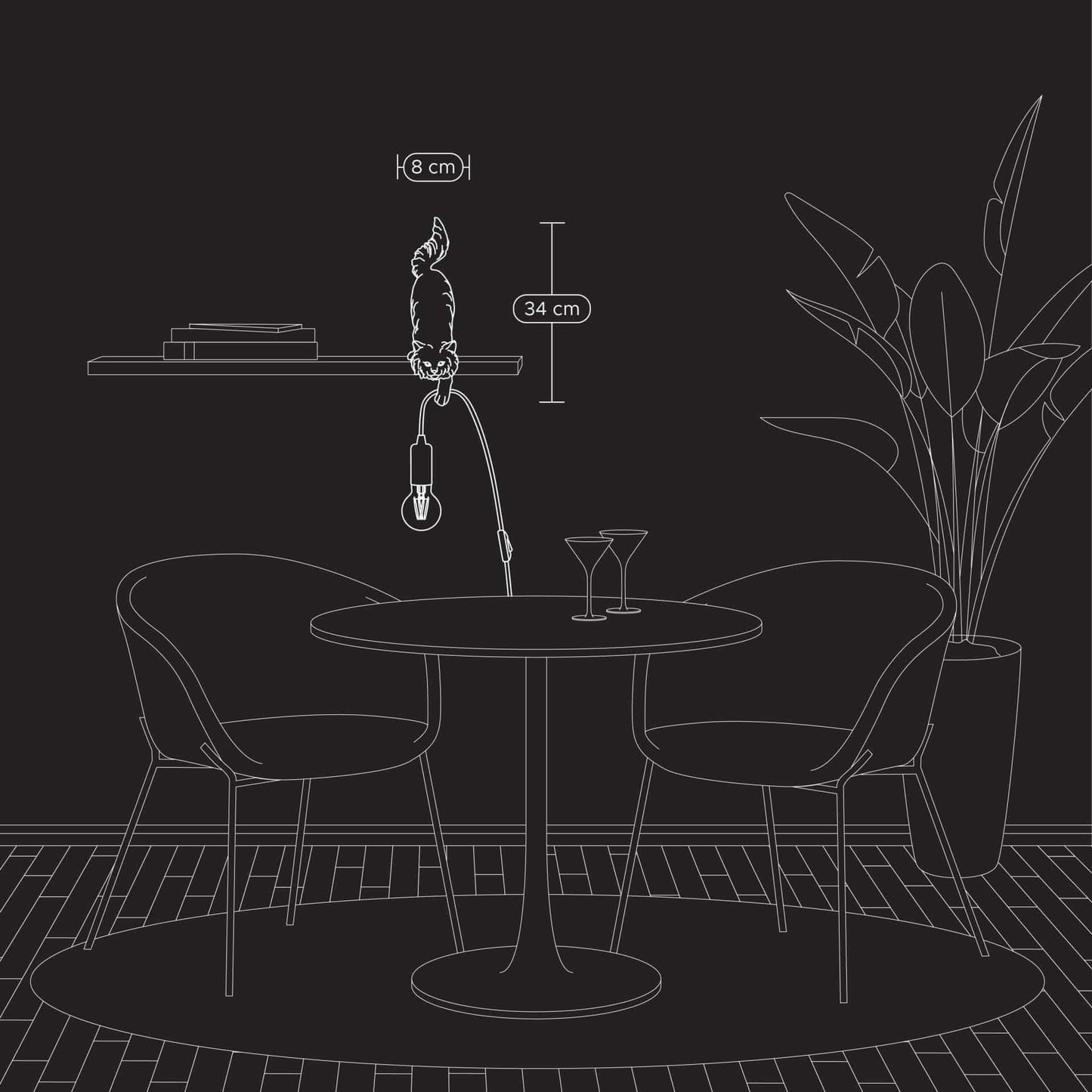 Luxusní designová stolní lampa Chichi v podobě černé kočky představuje elegantní a originální doplněk pro moderní interiér - Waterfall Bathrooms