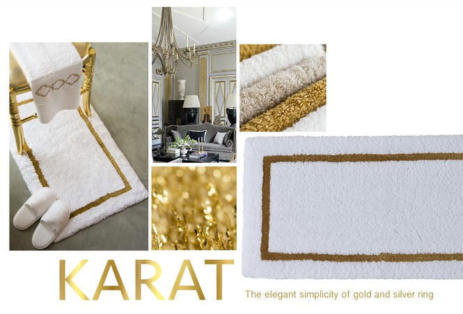 KARAT koupelnová předložka z egyptské bavlny Silver & White