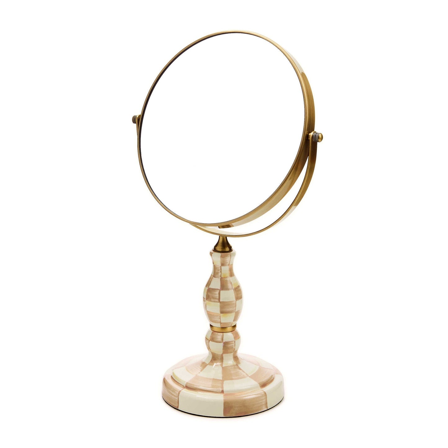 MacKenzie-Childs Kosmetické Zrcátko Mocha Check, zvětšovací zrcátko, 5x zvětšení, 39.37 cm, Waterfall Bathrooms