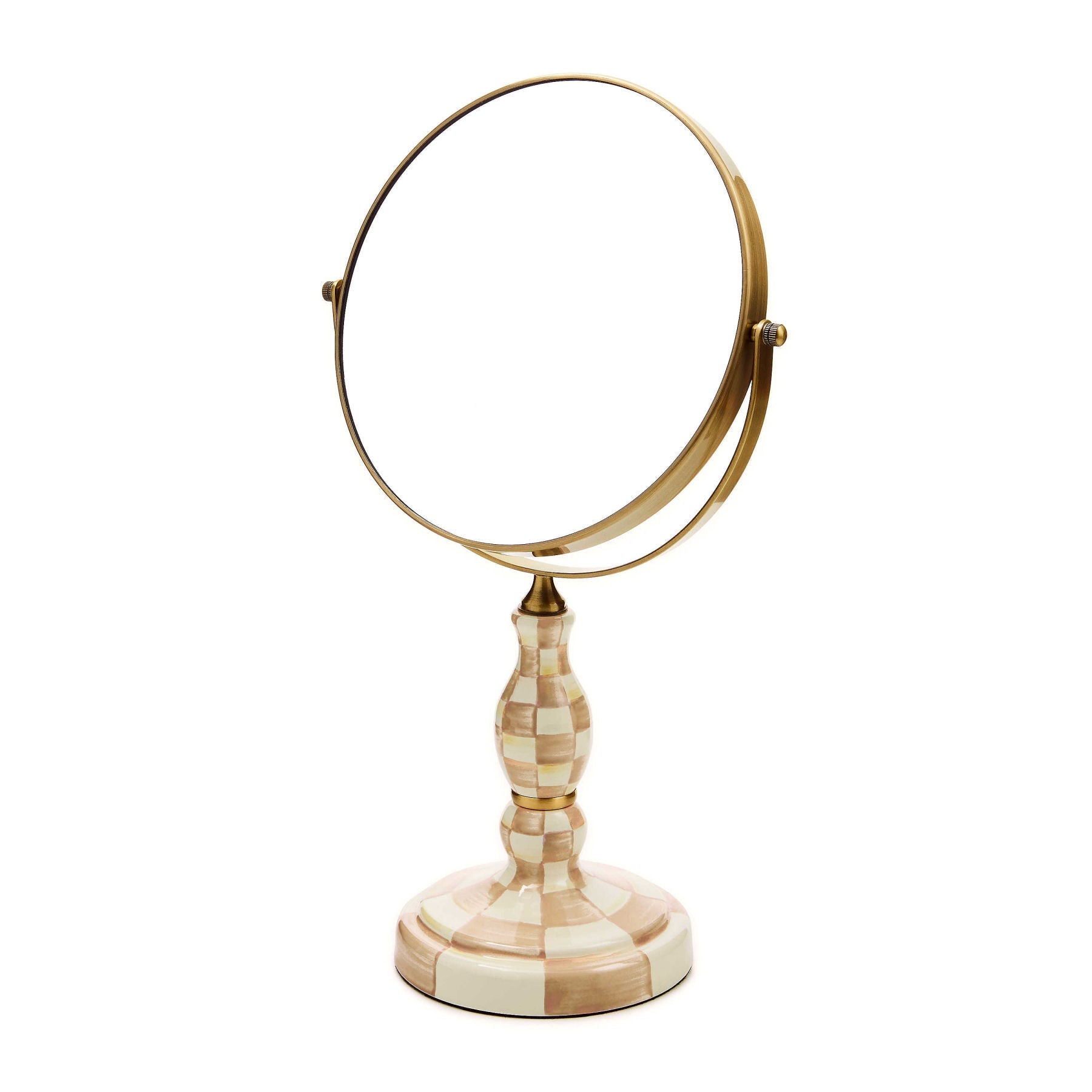 MacKenzie-Childs Kosmetické Zrcátko Mocha Check, zvětšovací zrcátko, 5x zvětšení, 39.37 cm, Waterfall Bathrooms