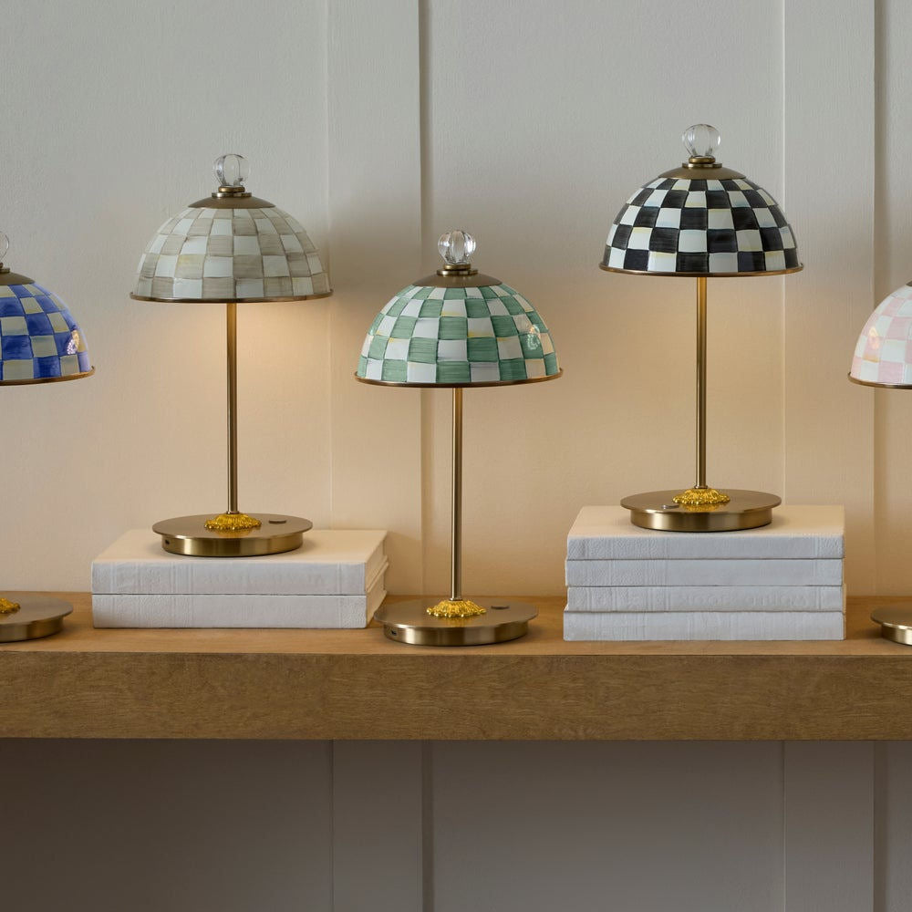 LED designové lampy MacKenzie-Childs Emerald Check, Courtly Check, Mocha Check