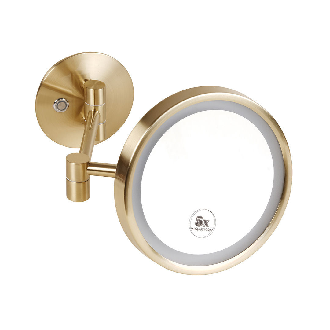 LED kosmetické zrcátko ø 200 mm matné zlaté | Champagne Gold