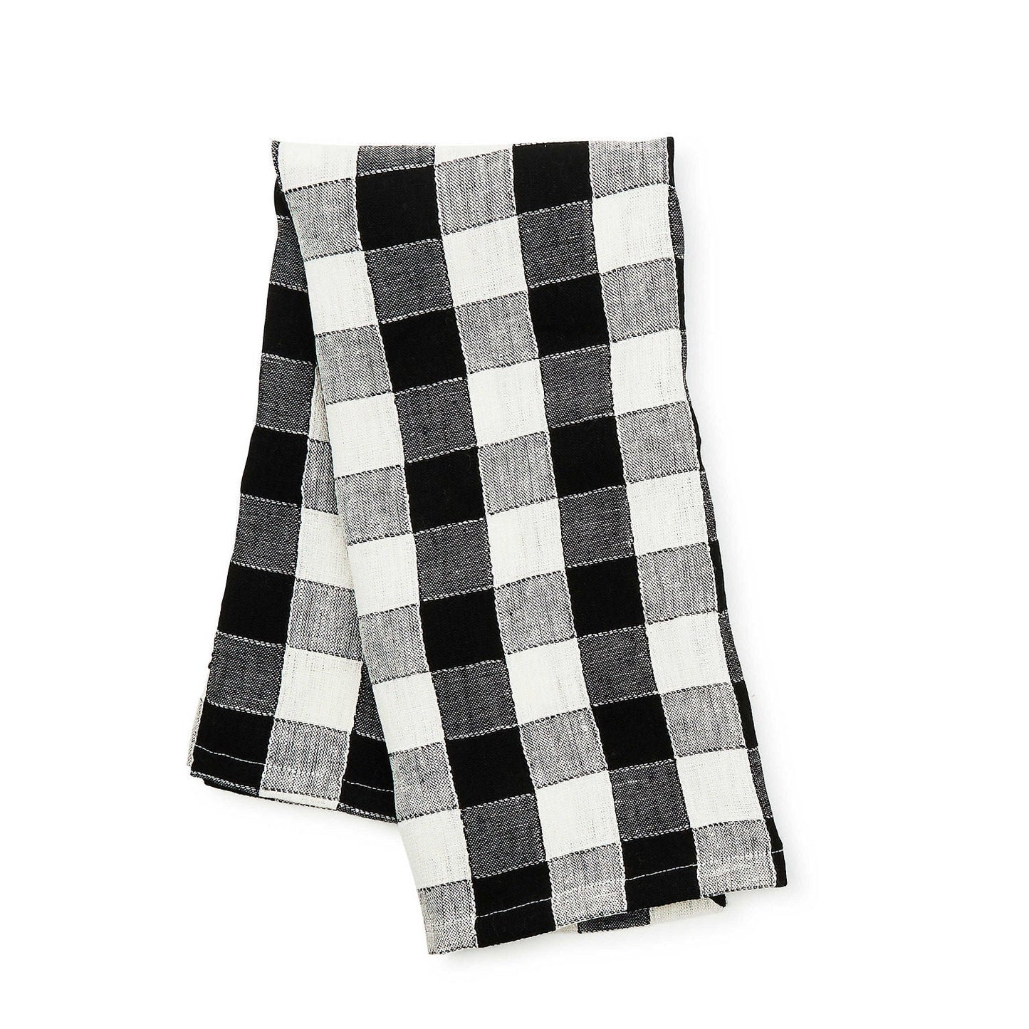 MacKenzie-Childs Utěrka Black Check, černobílý kostkovaný len, Waterfall Bathrooms