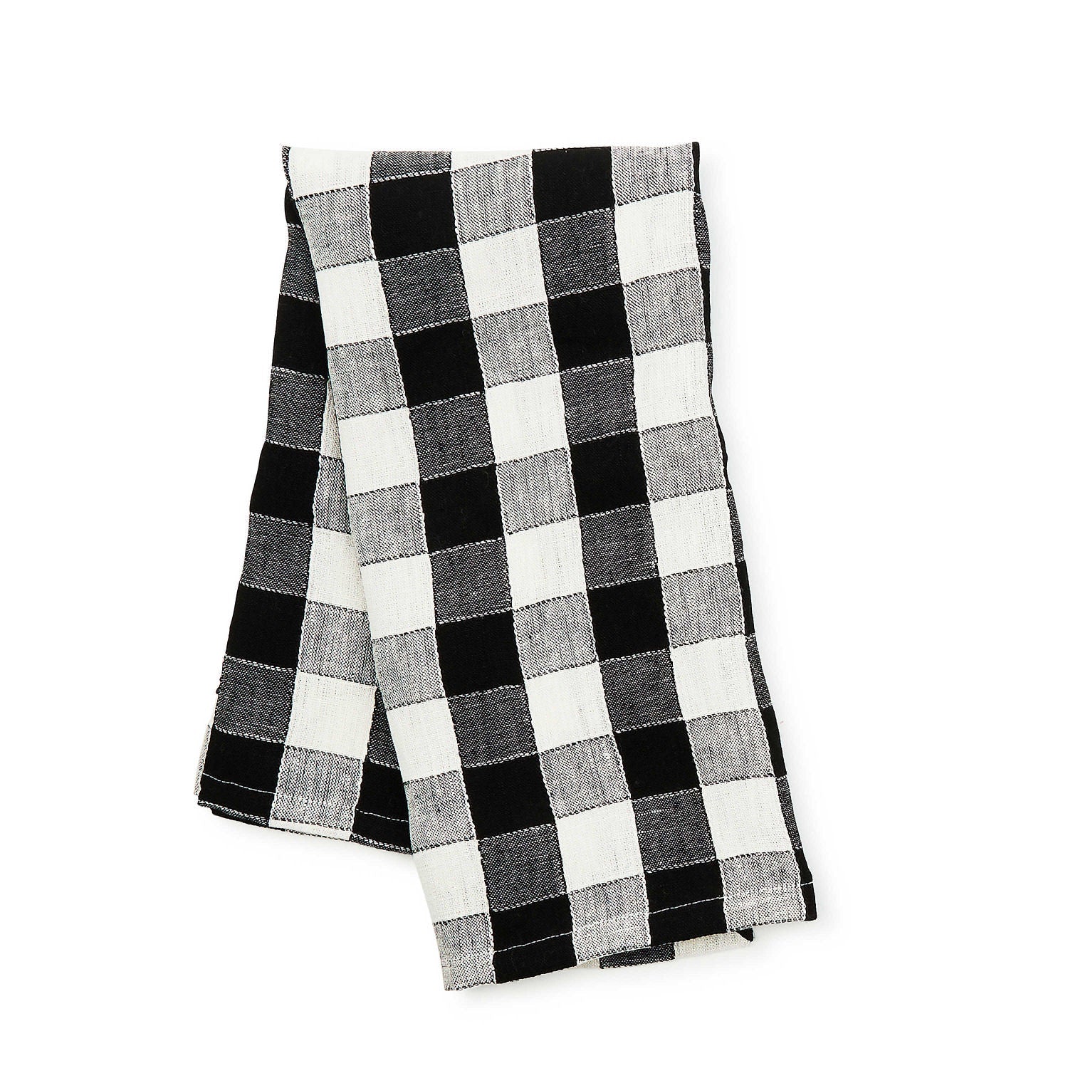 MacKenzie-Childs Utěrka Black Check, černobílý kostkovaný len, Waterfall Bathrooms