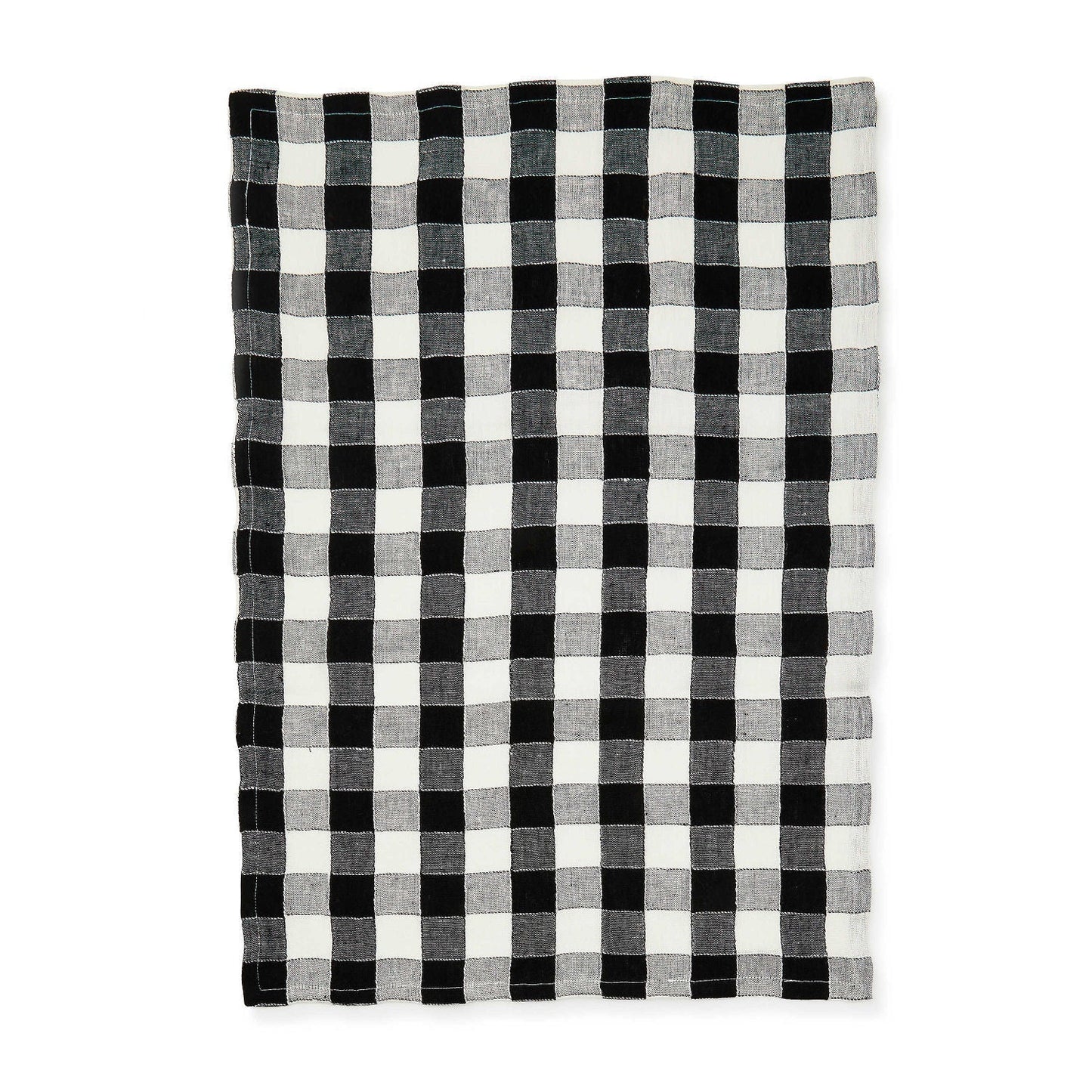 MacKenzie-Childs Utěrka Black Check, černobílý kostkovaný len, Waterfall Bathrooms