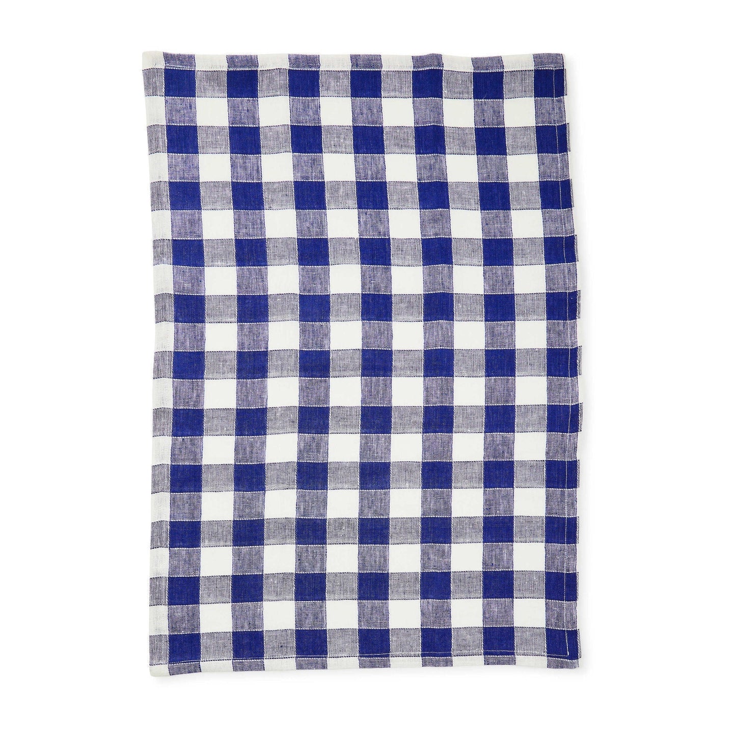 Lněná utěrka na nádobí Navy Check od MACKENZIE-CHILDS, modrý kostkovaný vzor, 100% len, v kombinaci s prvky kolekce Royal Check pro stylovou kuchyni, Waterfall Bathrooms.
