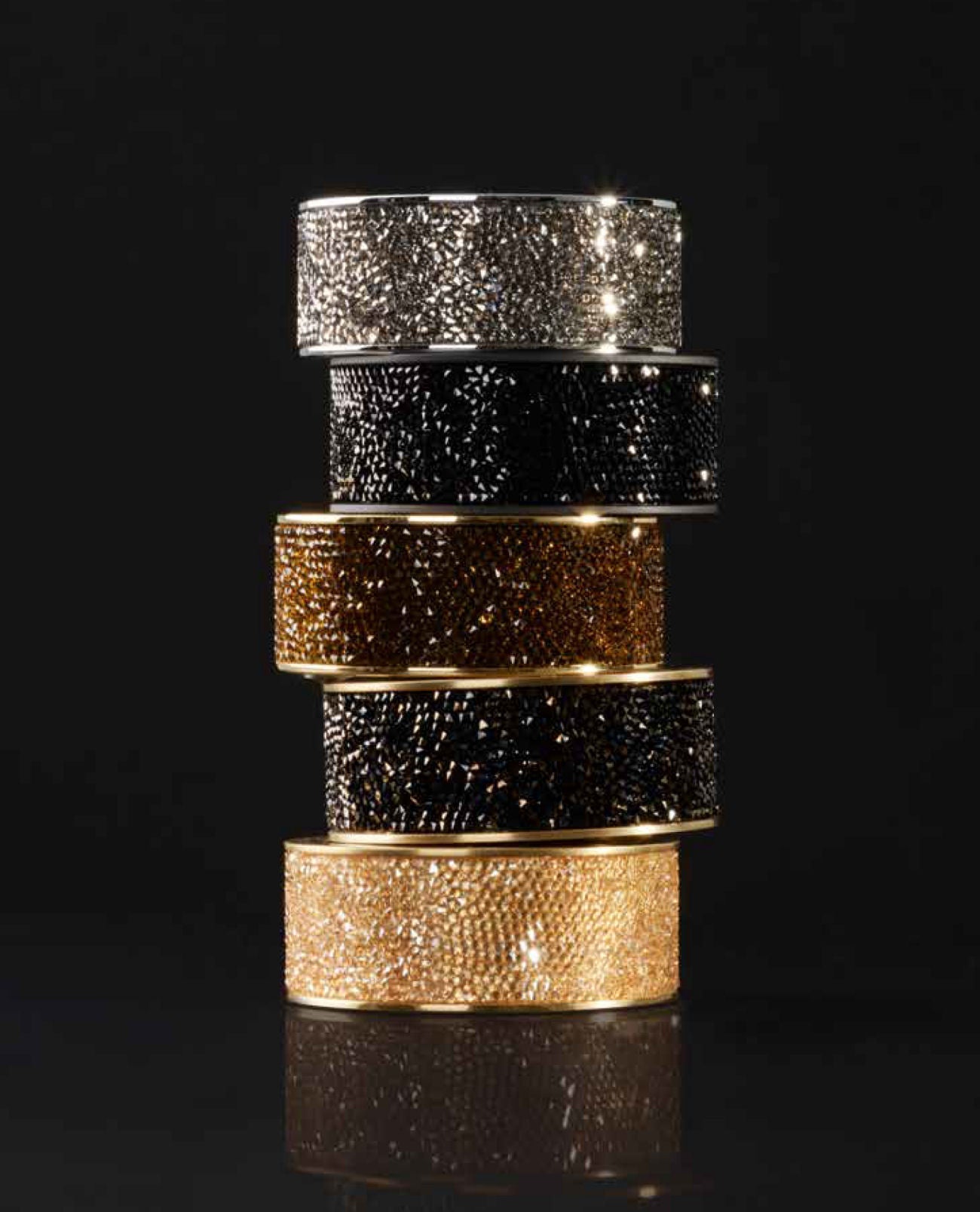 Luxusní box na kapesníky z tmavého bronzu a zlata zdobí třpytivé krystaly Swarovski® - Waterfall Bathrooms