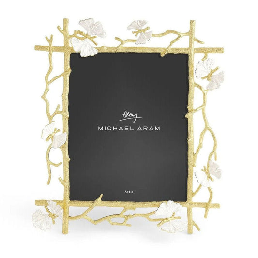 Luxusní kovový fotorámeček Michael Aram Butterfly Ginkgo Gold v elegantní zlaté a bílé barvě ozdobí každý prémiový interiér - Waterfall Bathrooms