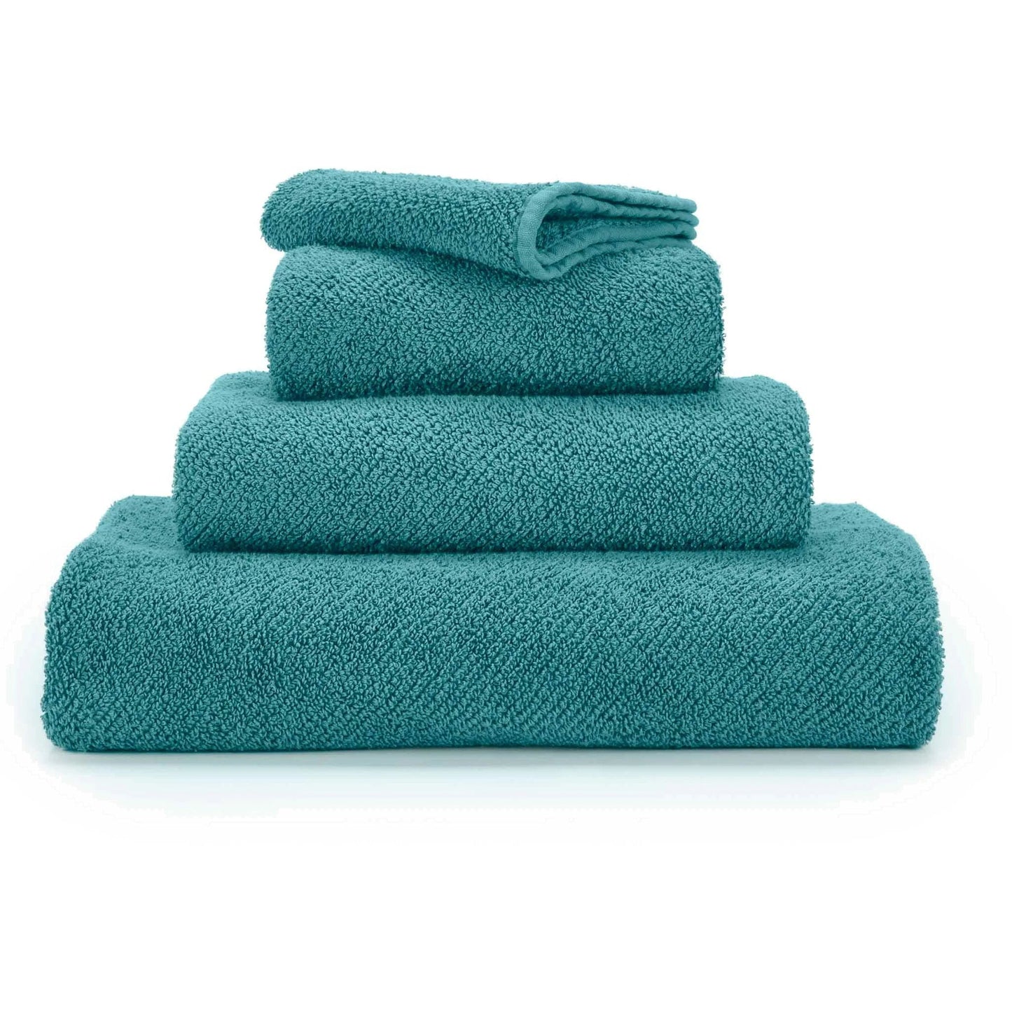 Luxusní modrozelený ručník 325 Dragonfly ze 100% egyptské bavlny Giza 70 s texturou Twill Waterfall Bathrooms