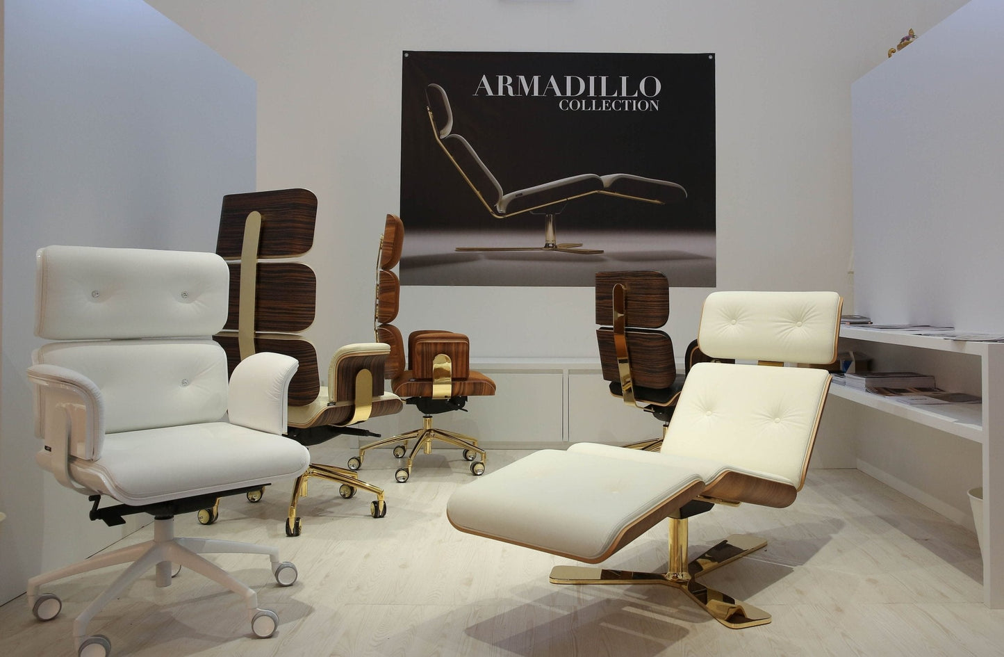 Luxusní kožené prezidentské křeslo Altek Italia Design Armadillo v matně černé barvě - Waterfall Bathrooms