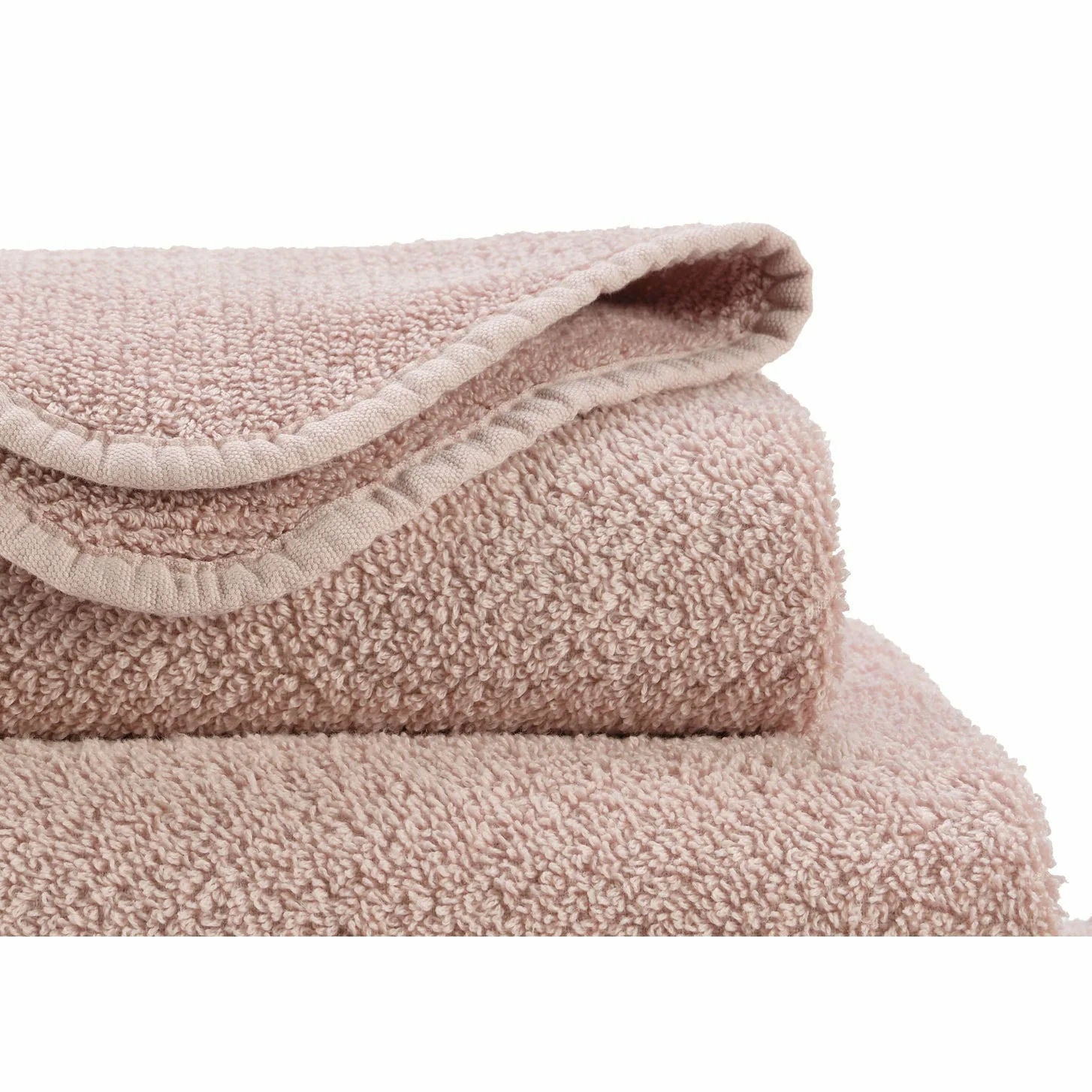 Luxusní světle růžový ručník 518 Primrose ze 100% egyptské bavlny Giza 70 s texturou Twill Waterfall Bathrooms
