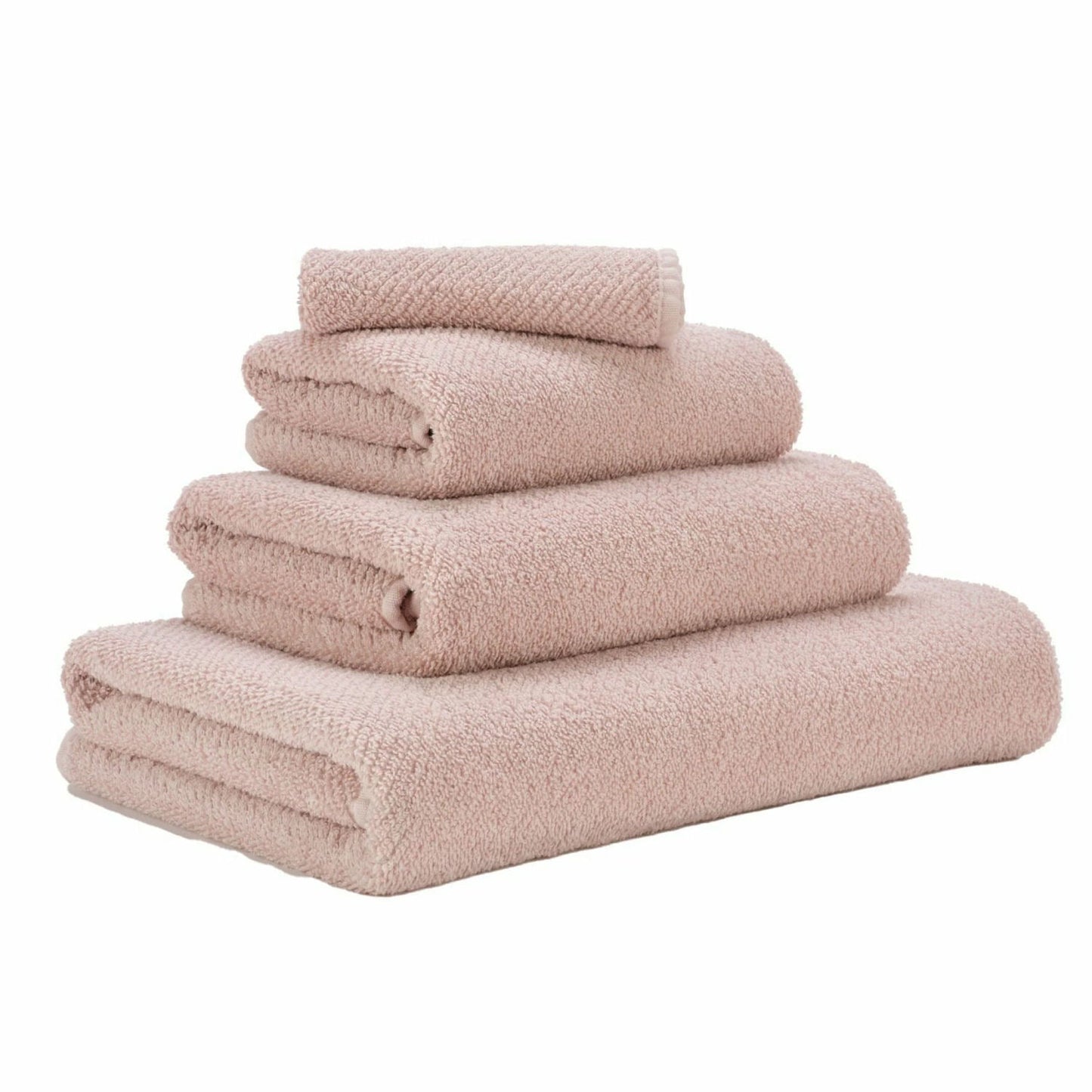 Luxusní světle růžový ručník 518 Primrose ze 100% egyptské bavlny Giza 70 s texturou Twill Waterfall Bathrooms