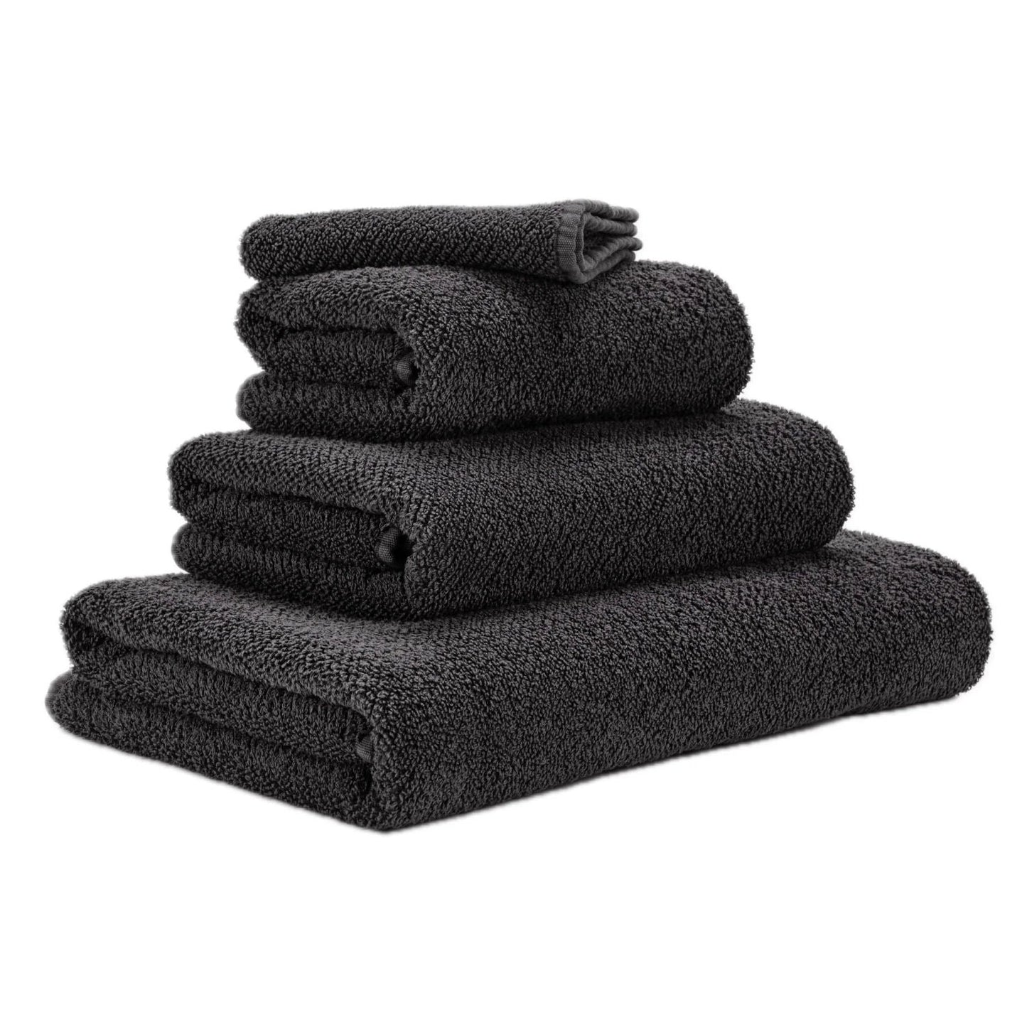 Luxusní tmavě šedý ručník 997 Volcan ze 100% egyptské bavlny Giza 70 s texturou Twill Waterfall Bathrooms