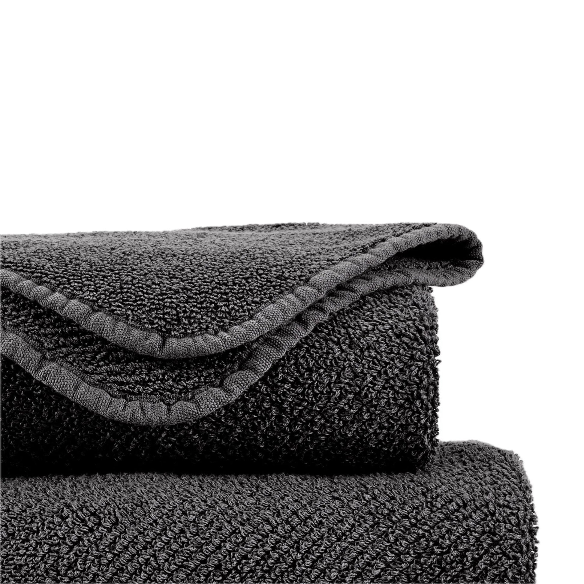 Luxusní tmavě šedý ručník 997 Volcan ze 100% egyptské bavlny Giza 70 s texturou Twill Waterfall Bathrooms