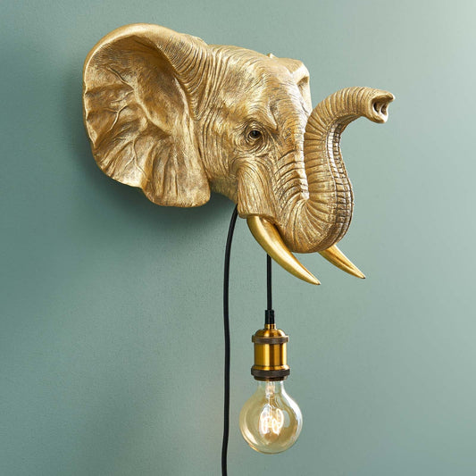 Luxusní velká zlatá nástěnná lampa Werner Voss ve tvaru slona Jumbo z kolekce WERNS Waterfall Bathrooms