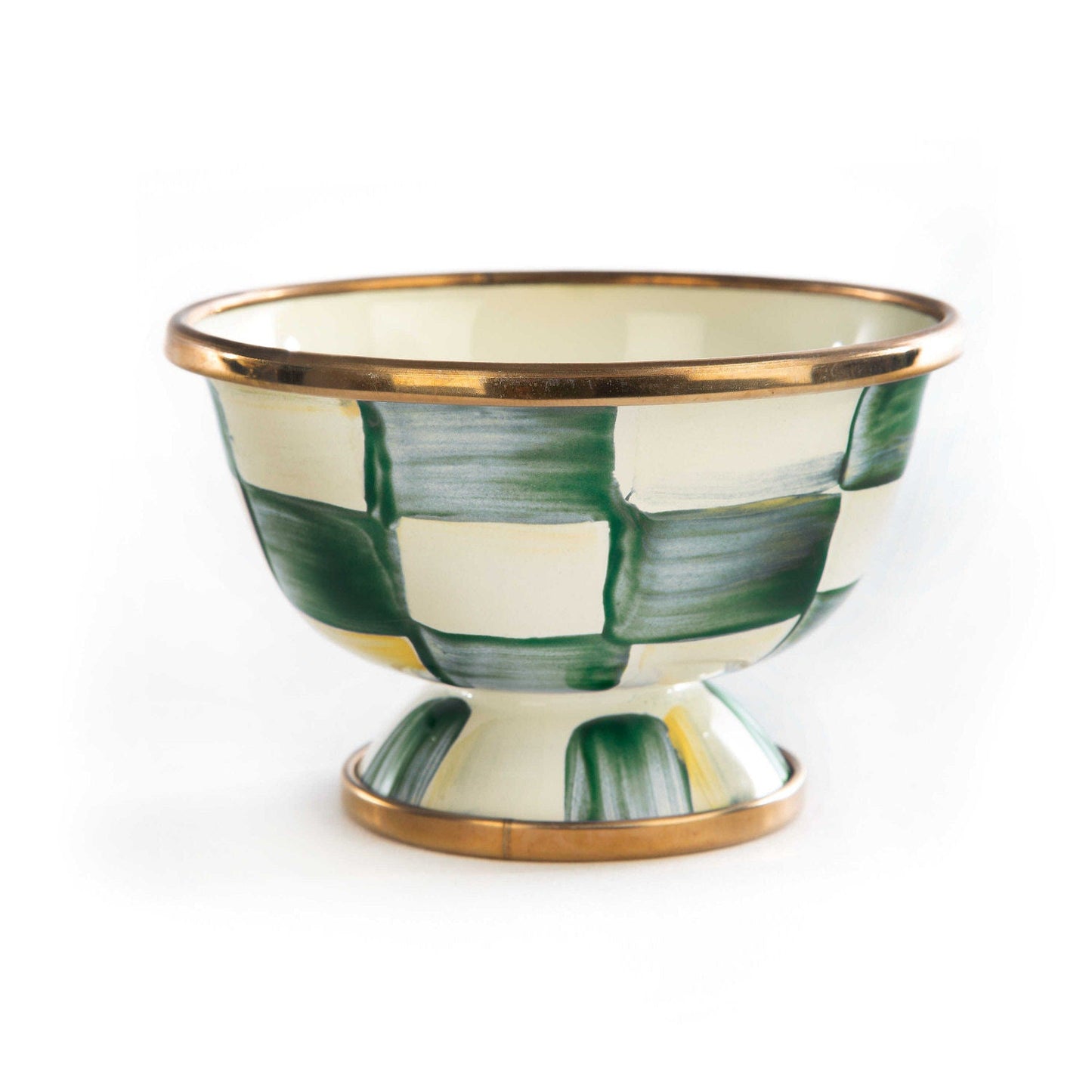 MacKenzie-Childs Malá cukřenka Emerald Check, smaltovaná ocel, zelené kostky, Waterfall Bathrooms