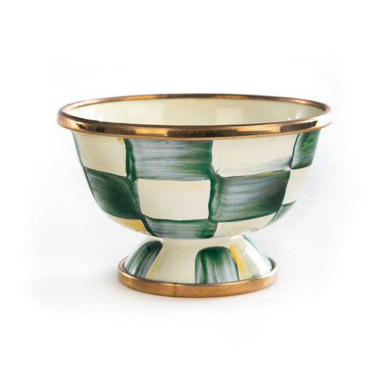 MacKenzie-Childs Malá cukřenka Emerald Check, smaltovaná ocel, zelené kostky, Waterfall Bathrooms
