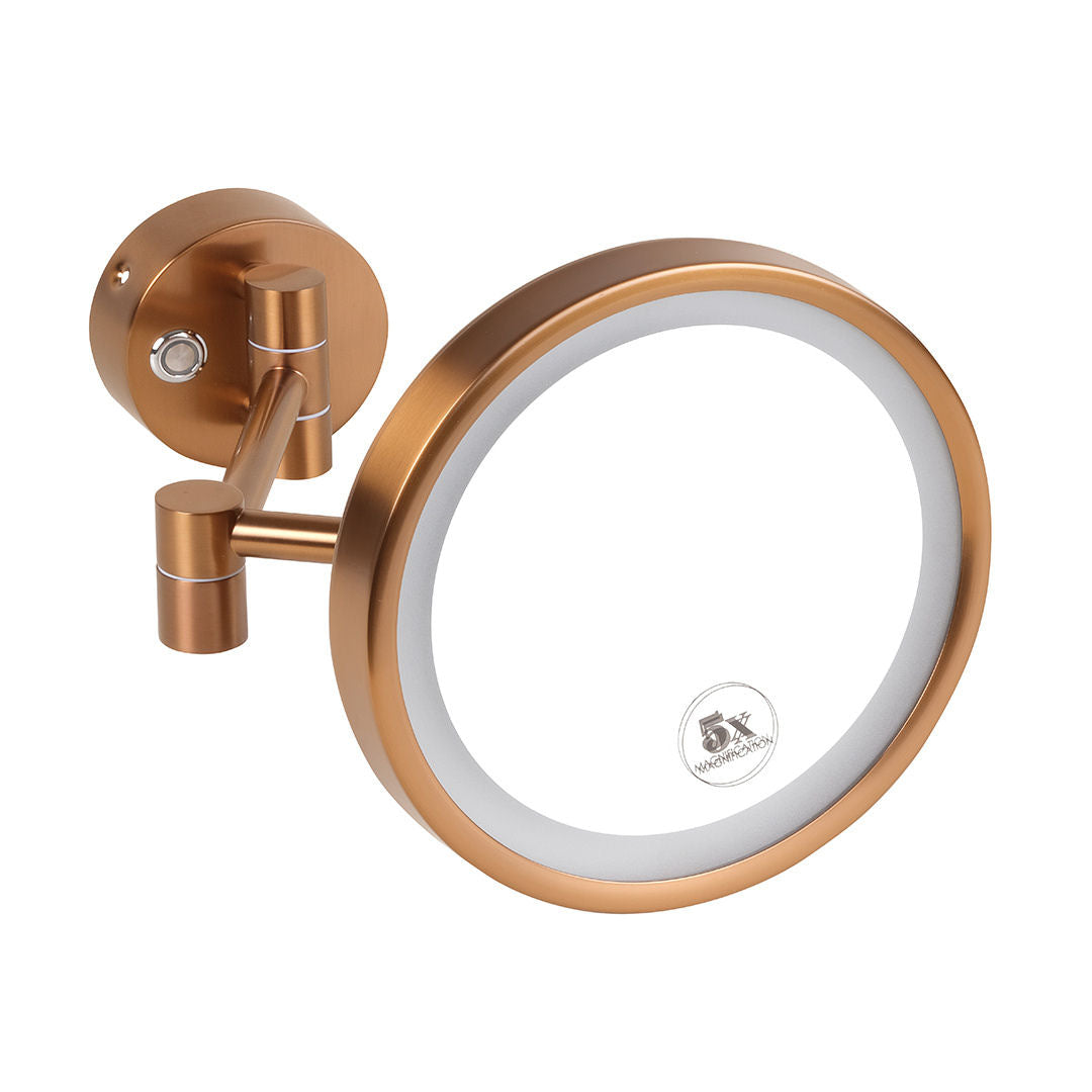 LED kosmetické zrcátko ø 200 mm v měděné barvě | Copper
