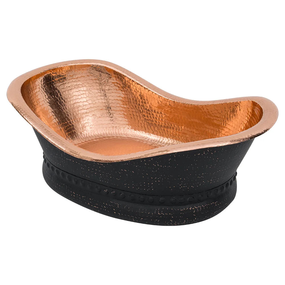 Měděné ručně tepané umyvadlo na desku Heritage Black