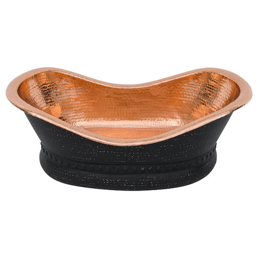 Měděné ručně tepané umyvadlo na desku Heritage Black