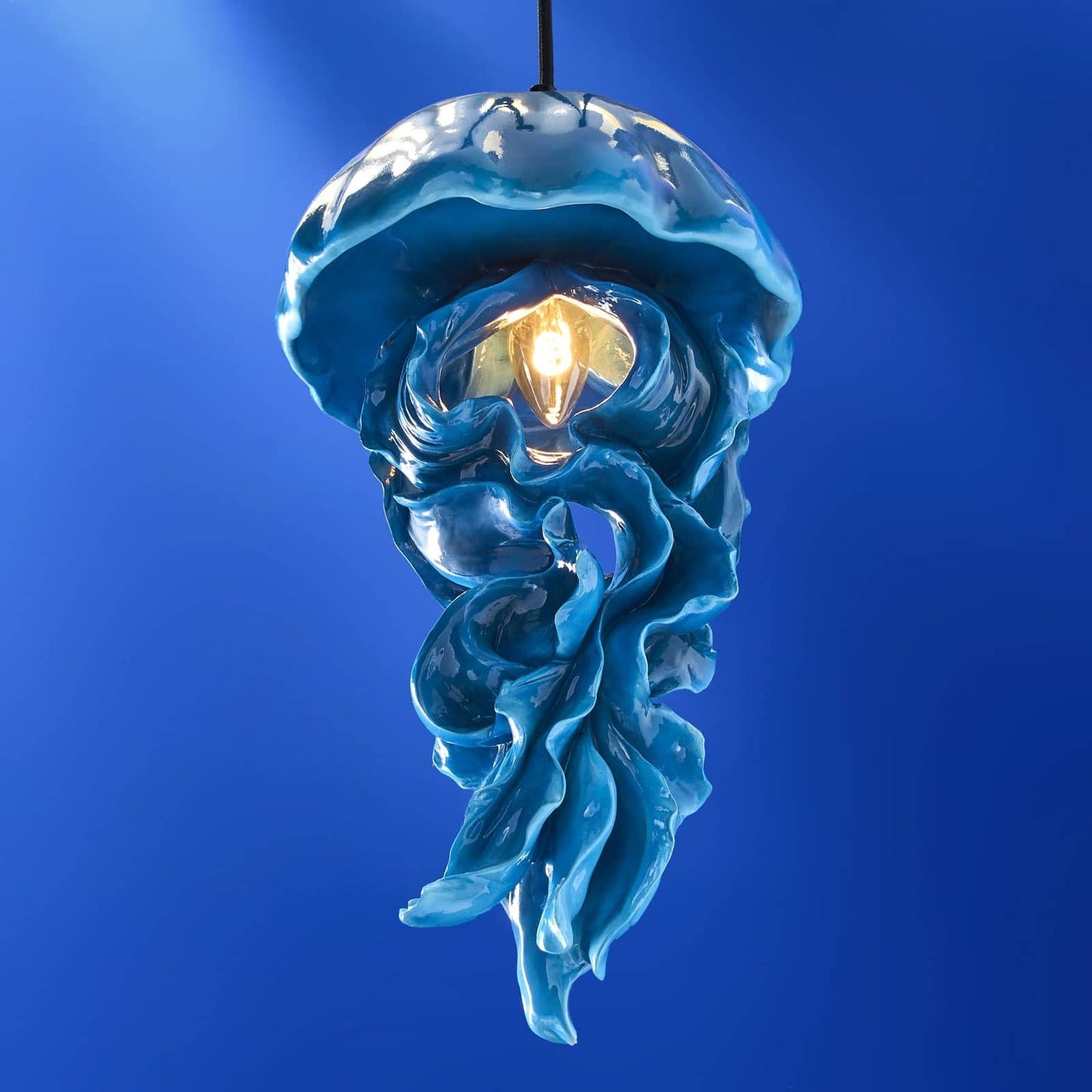 Modrá stropní designová lampa Medúza od Werns