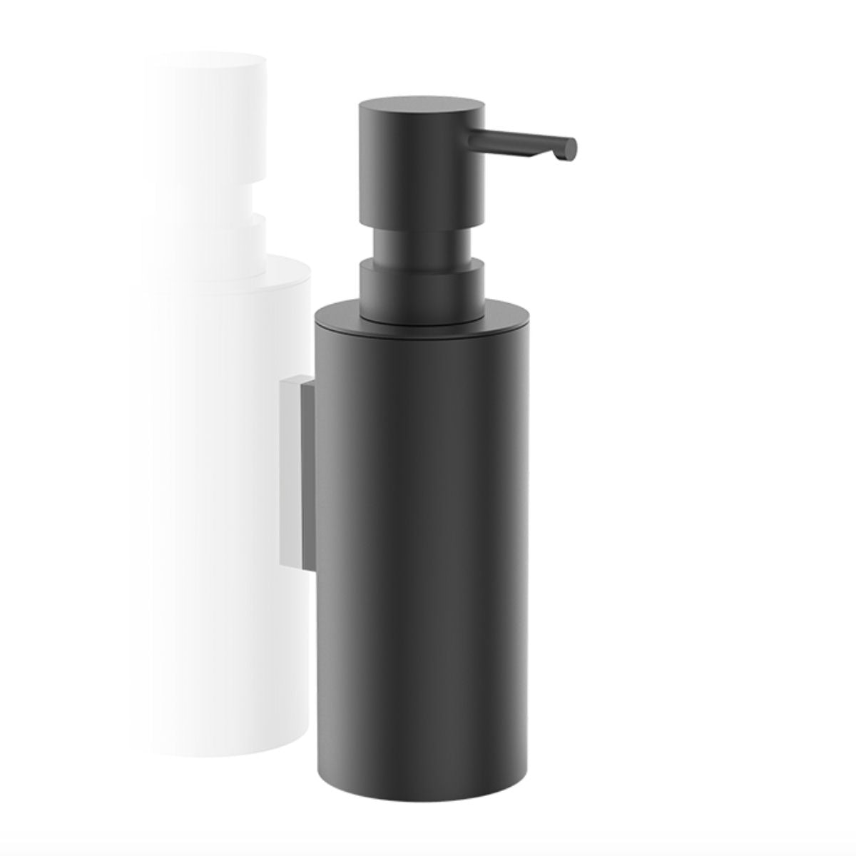 Luxusní nástěnný dávkovač mýdla MIKADO od Decor Walther, matná černá povrchová úprava, Waterfall Bathrooms.

