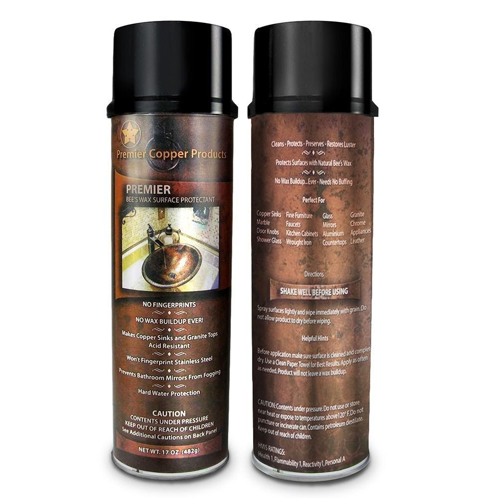 Prémiový ochranný a renovační včelí vosk Premier Copper Products účinně ošetřuje a chrání povrchy z mědi, dřeva i přírodního kamene - Waterfall Bathrooms