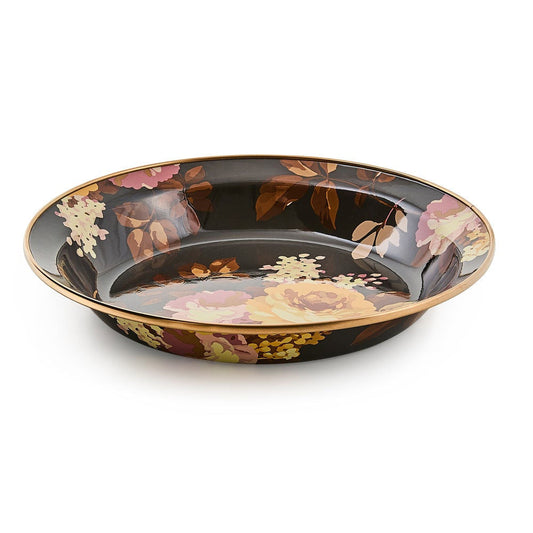 MacKenzie-Childs Pekáč na koláč Wild Rose Brown, smaltovaná ocel, květinový vzor, 24.13 cm, Waterfall Bathrooms