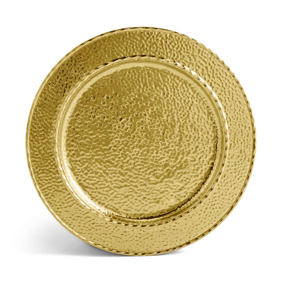 Luxusní pozlacený servírovací podnos Gold Hammertone od značky Michael Aram v exkluzivním zlatém tepaném designu - Waterfall Bathrooms