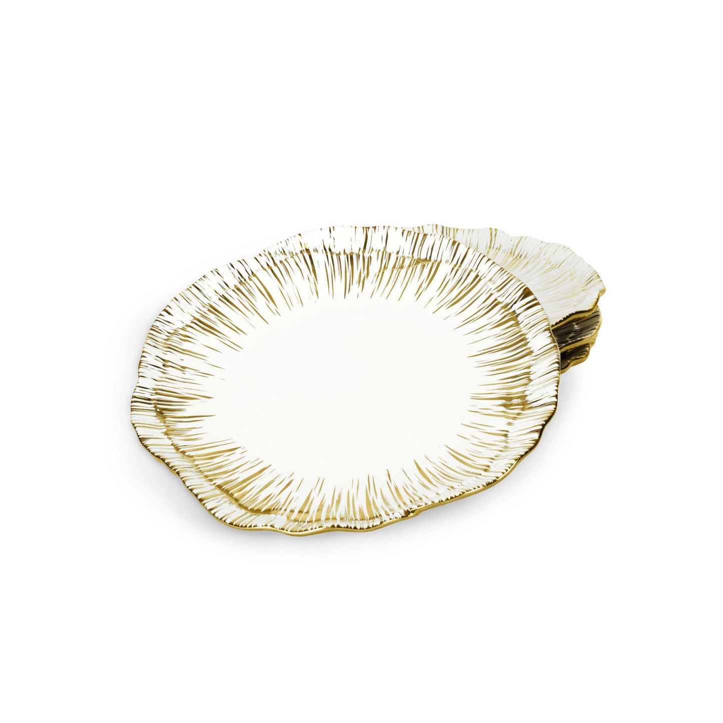 Luxusní sada čtyř porcelánových dezertních talířků Anemone od Michaela Arama v elegantním bílo-zlatém provedení - Waterfall Bathrooms