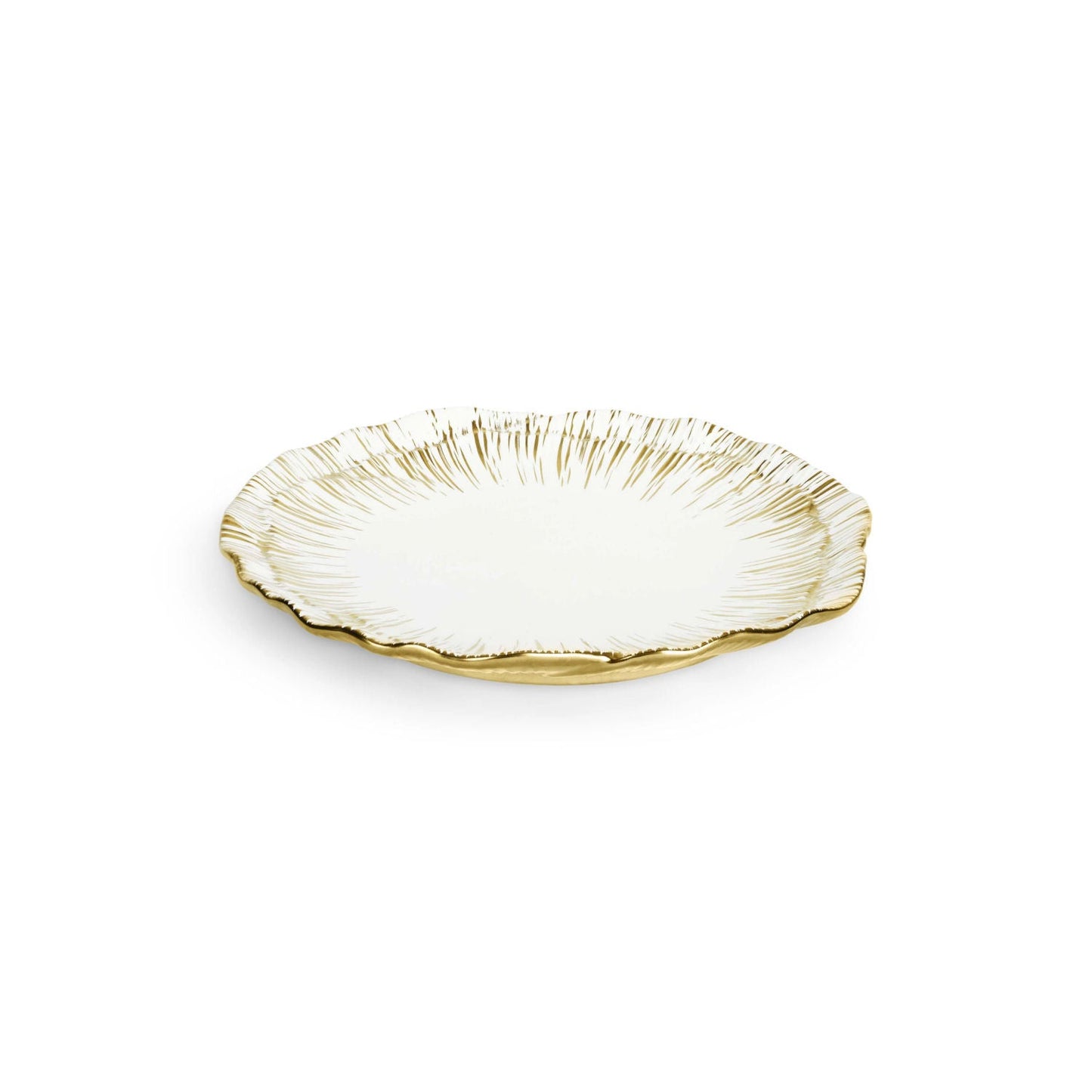 Luxusní sada čtyř porcelánových dezertních talířků Anemone od Michaela Arama v elegantním bílo-zlatém provedení - Waterfall Bathrooms