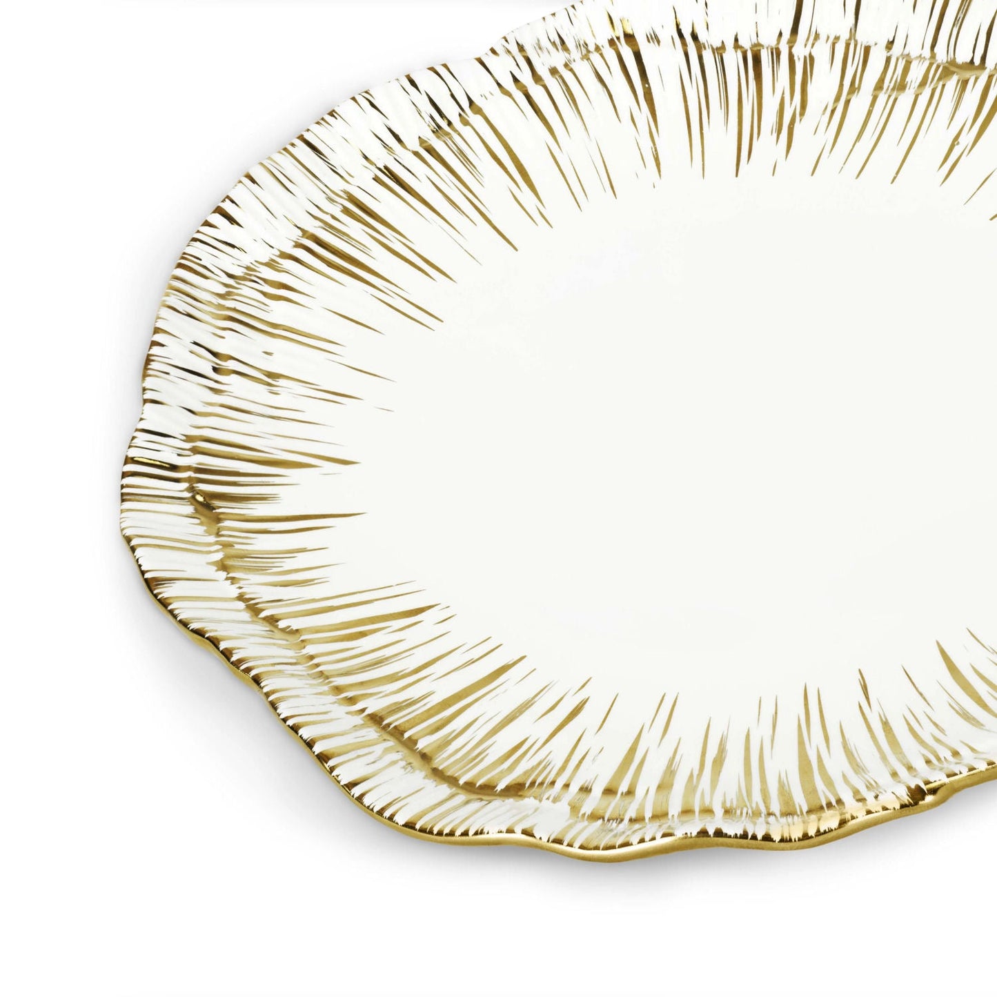 Luxusní sada čtyř porcelánových dezertních talířků Anemone od Michaela Arama v elegantním bílo-zlatém provedení - Waterfall Bathrooms