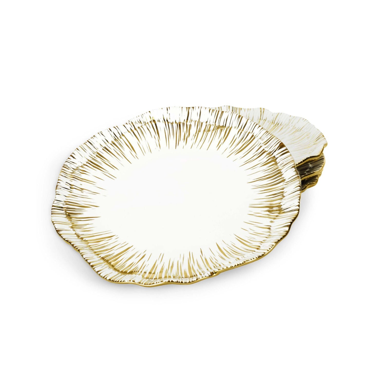 Luxusní sada čtyř porcelánových dezertních talířků Anemone od Michaela Arama v elegantním bílo-zlatém provedení - Waterfall Bathrooms