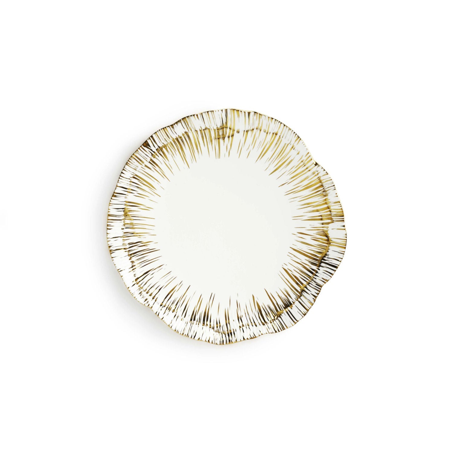Luxusní sada čtyř porcelánových dezertních talířků Anemone od Michaela Arama v elegantním bílo-zlatém provedení - Waterfall Bathrooms
