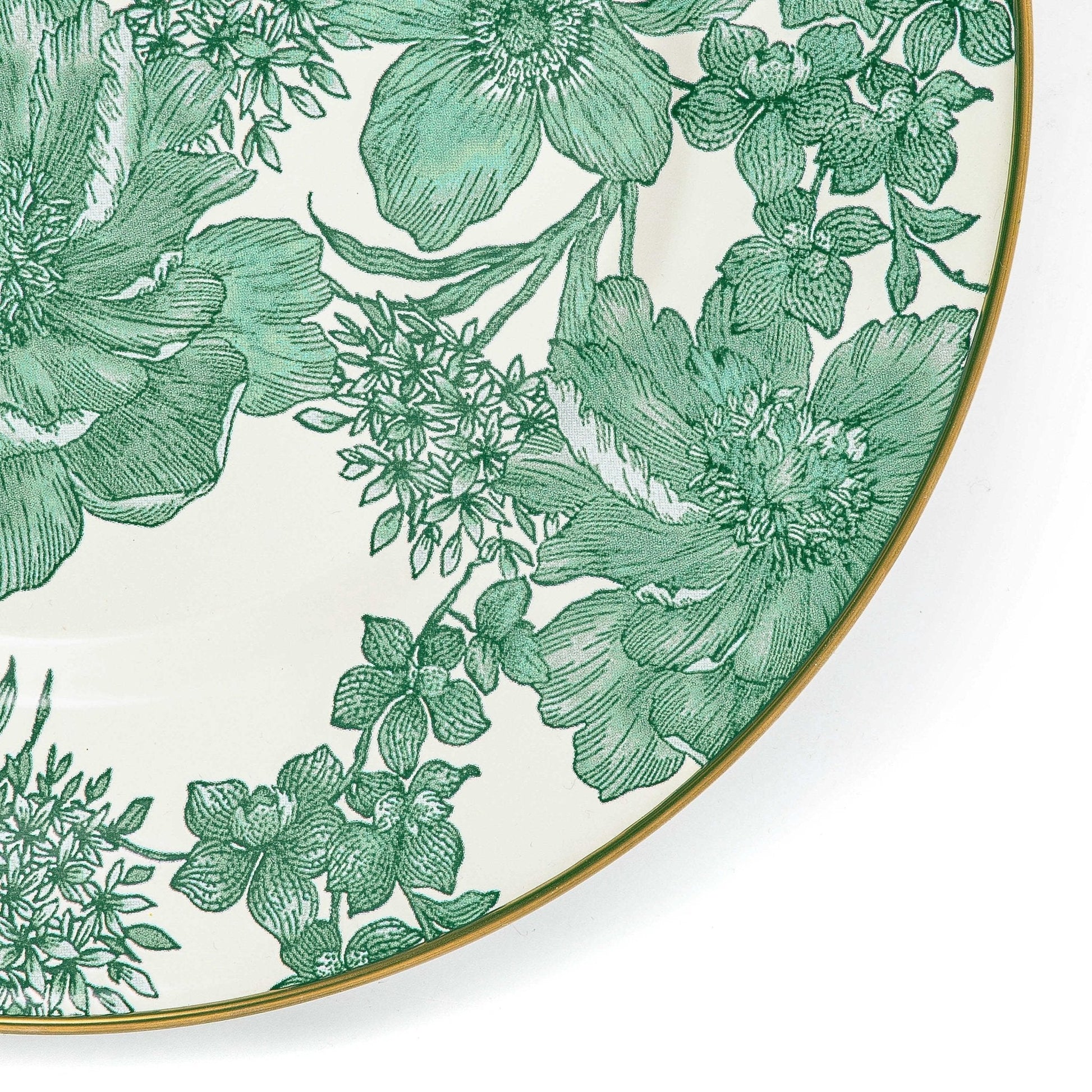 MacKenzie-Childs Smaltovaný jídelní talíř Emerald English Garden, smaltovaná ocel, květinový vzor, 25.4 cm, Waterfall Bathrooms