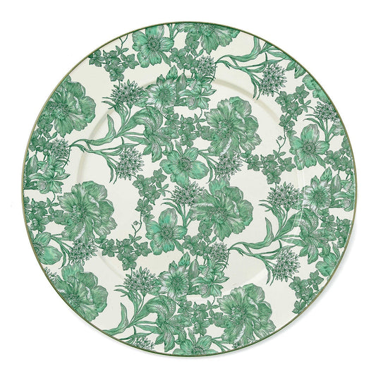 MacKenzie-Childs Smaltovaný servírovací talíř Emerald English Garden, smaltovaná ocel, květinový vzor, 40.64 cm, Waterfall Bathrooms
