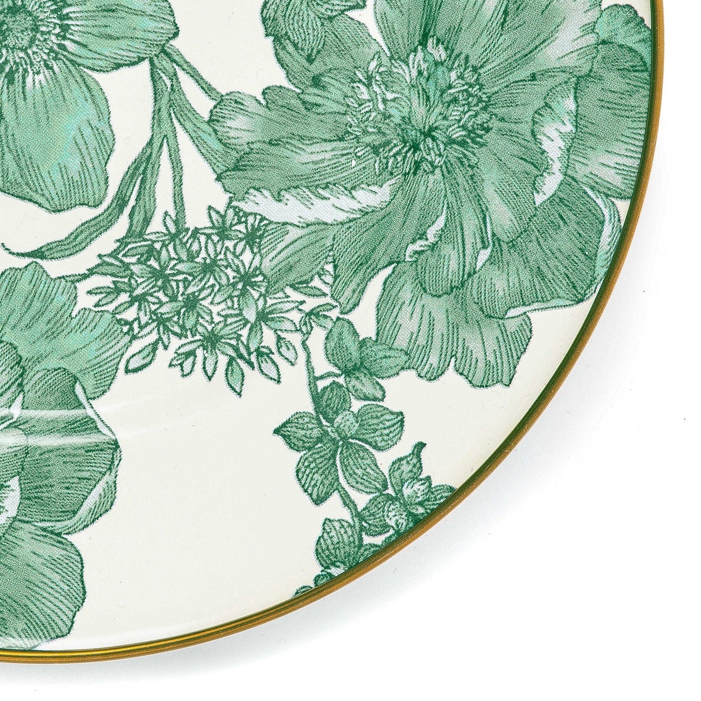 MacKenzie-Childs Smaltovaný servírovací talíř Emerald English Garden, smaltovaná ocel, květinový vzor, 40.64 cm, Waterfall Bathrooms