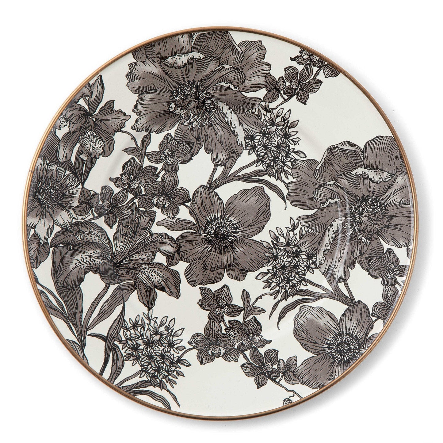 MacKenzie-Childs Smaltovaný talíř na salát/dezert Sterling English Garden, smaltovaná ocel, květinový vzor, 20.32 cm, Waterfall Bathrooms