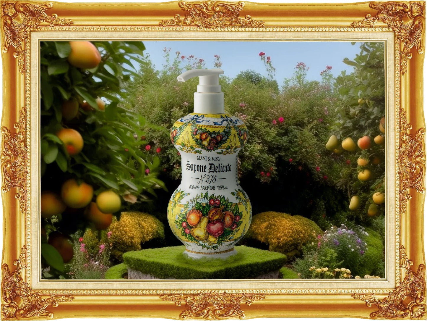 Tekuté mýdlo na ruce a obličej Rudy Profumi Gli Albarelli 275 Arboretum, s vůní Grapefruitu, Lilie a Ambry, 400 ml.
