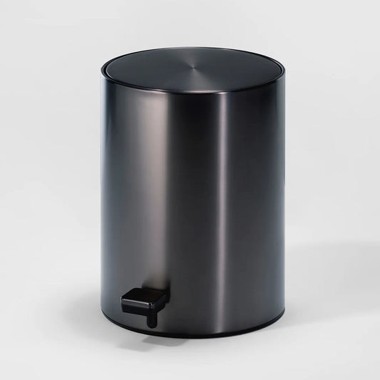 Tmavě šedý designový pedálový koš Gun Metal Decor Walther