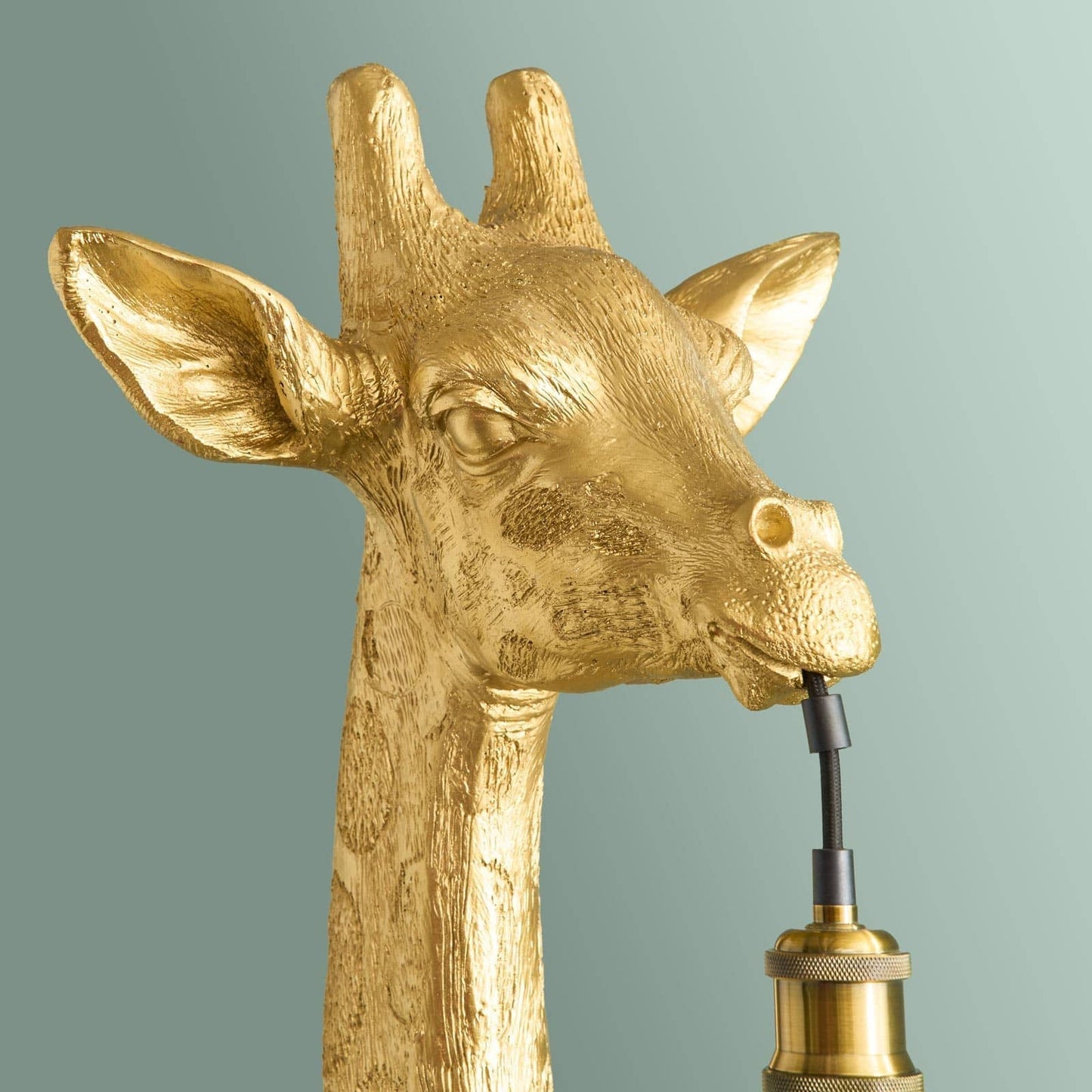 Zlatá podlahová lampa žirafa Luciever 198cm