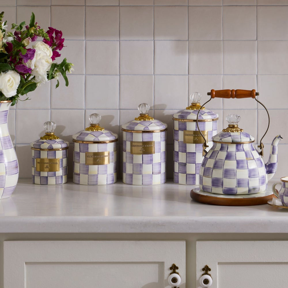 zásobníky Mackenzie-Childs Violet Check fialové