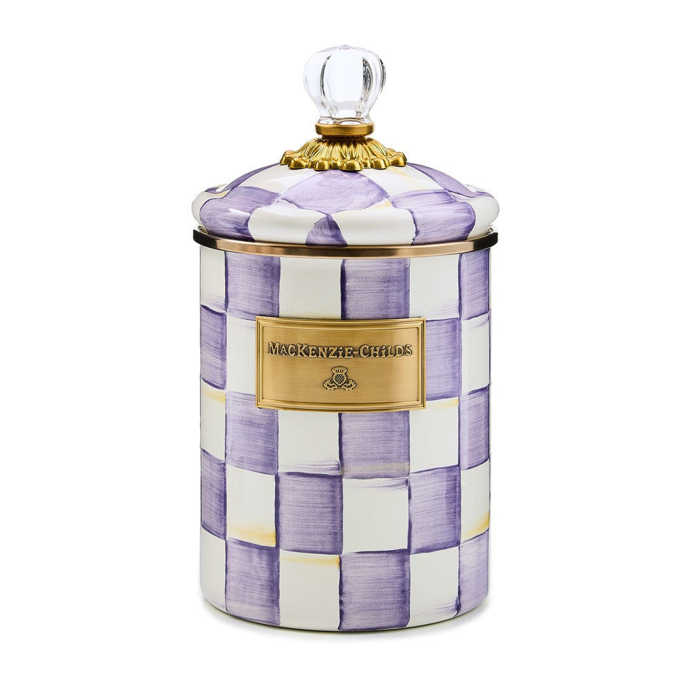 Střední zásobník na potraviny MacKenzie-Childs Violet Check