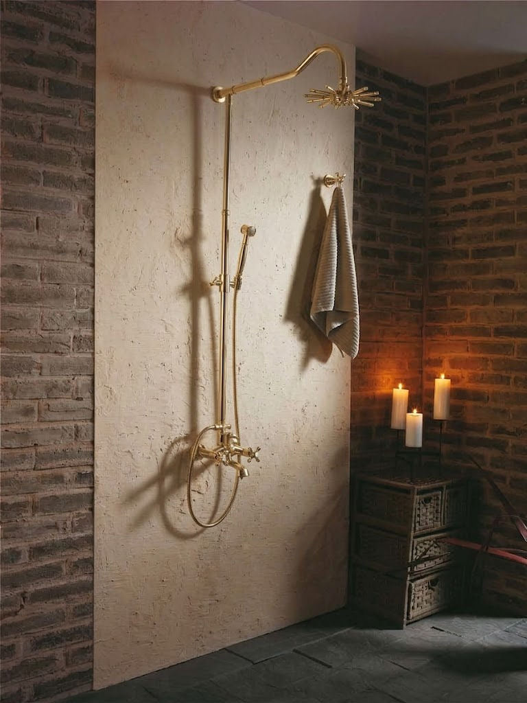 Luxusní zlatá sprcha Deira Satin Gold