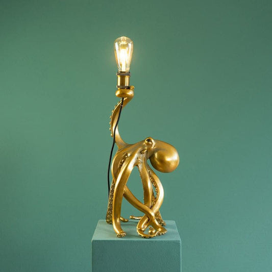 Luxusní zlatá stolní lampa Otto Octopus WERNS o výšce 54 cm přináší do interiéru výjimečný design a eleganci - Waterfall Bathrooms